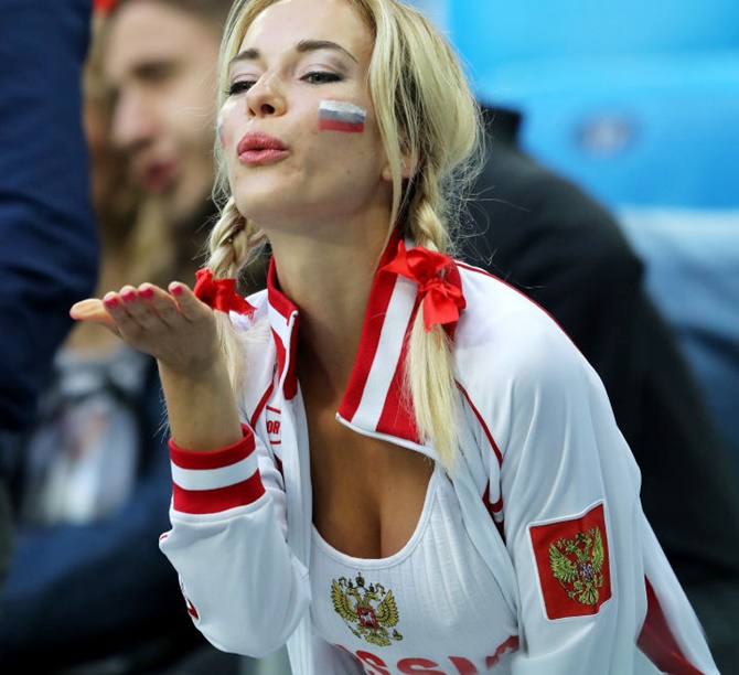 Russian girl sport fan